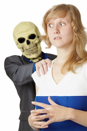 simsearch:400-04275576,k - Death takes a woman isolated on white background Photographie de stock - Aubaine LD & Abonnement, Code: 400-04737207