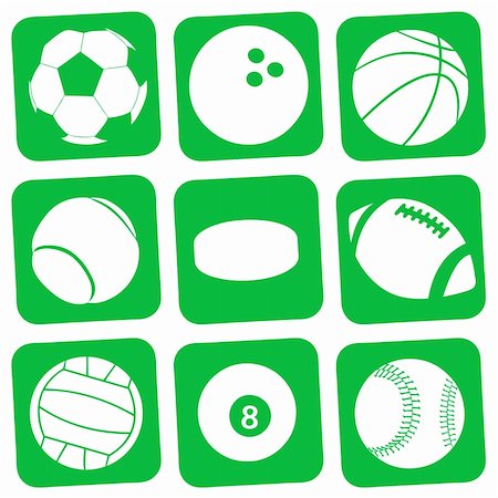 vector set of various sport balls Stock Photo - Budget Royalty-Free & Subscription, Code: 400-04737301