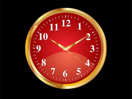simsearch:600-06702130,k - red clock icon with golden border Stock Photo - Budget Royalty-Free & Subscription, Code: 400-04737323