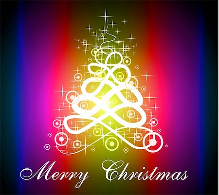 fluorescent rainbow background - Fluorescent Red Purple Christmas Tree Silhouette for Greetings Background Stock Photo - Budget Royalty-Free & Subscription, Code: 400-04737340
