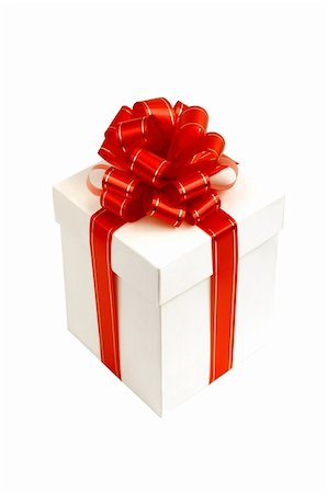simsearch:400-04886615,k - White box with red bow isolated on white Stock Photo - Budget Royalty-Free & Subscription, Code: 400-04738366