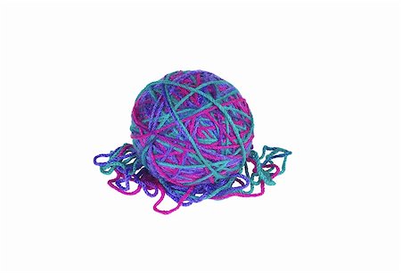 simsearch:400-06079198,k - Color wool ball isolated on white background Stock Photo - Budget Royalty-Free & Subscription, Code: 400-04738410