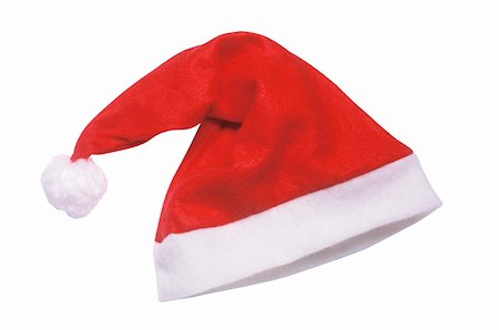 simsearch:400-08491819,k - Red Christmas Santa Claus hat isolated on white background Photographie de stock - Aubaine LD & Abonnement, Code: 400-04738421