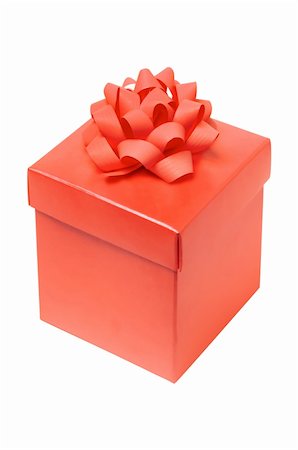 simsearch:400-04304378,k - Red gift box with bow isolated on white background Photographie de stock - Aubaine LD & Abonnement, Code: 400-04738596