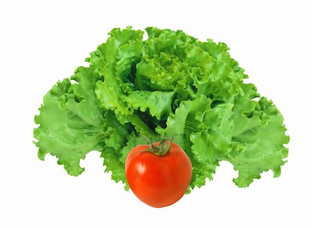 simsearch:400-04393672,k - fresh red tomato and lettuce isolated on white background Stock Photo - Budget Royalty-Free & Subscription, Code: 400-04738775