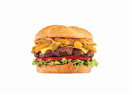 simsearch:400-06090558,k - big tasty cheeseburger isolated on white background Stock Photo - Budget Royalty-Free & Subscription, Code: 400-04739065