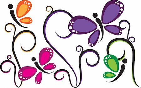 Four colorful pretty butterflies Stock Photo - Budget Royalty-Free & Subscription, Code: 400-04739433