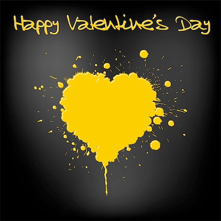 simsearch:400-05891430,k - Grunge Valentines day card - heart from yellow  spatters Stock Photo - Budget Royalty-Free & Subscription, Code: 400-04730022
