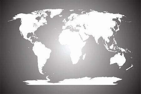 White world map on grey background Stock Photo - Budget Royalty-Free & Subscription, Code: 400-04731240