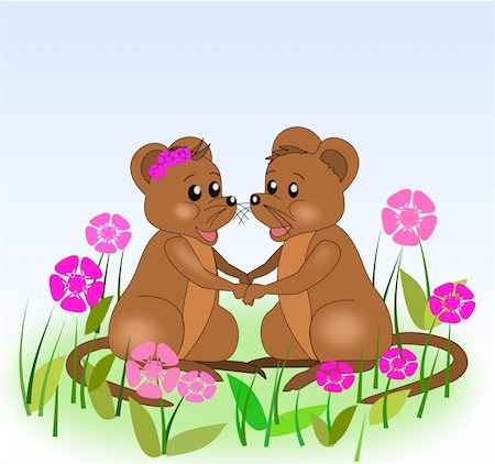 simsearch:400-07995476,k - Two mice holding hands. Stock Photo - Budget Royalty-Free & Subscription, Code: 400-04731981