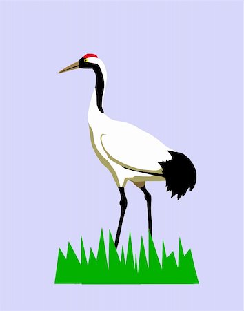 vector drawing of the crane on turn blue background Stock Photo - Budget Royalty-Free & Subscription, Code: 400-04732858