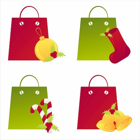 foot rings images - set of 4 christmas shopping bags Stock Photo - Budget Royalty-Free & Subscription, Code: 400-04733025