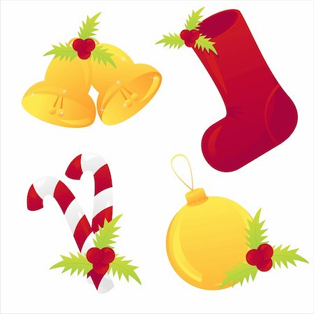 foot rings images - set of 4 glossy christmas icons Stock Photo - Budget Royalty-Free & Subscription, Code: 400-04733027