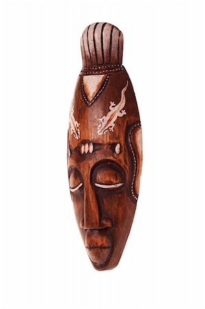 Polynesian traditional mask three-quarters Stock Photo - Budget Royalty-Free & Subscription, Code: 400-04733240