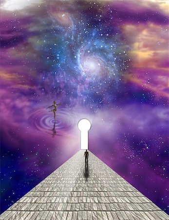 rolffimages (artist) - Man stands before keyhole Stock Photo - Budget Royalty-Free & Subscription, Code: 400-04733595