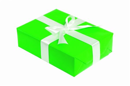 simsearch:400-04304378,k - gift green box with white ribbon isolated on white background Photographie de stock - Aubaine LD & Abonnement, Code: 400-04733926