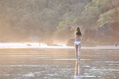 Young beautiful on a beach. One. Coast Pacific of ocean in Costa Rica. Stock Photo - Budget Royalty-Free & Subscription, Code: 400-04744283