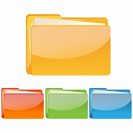illustration of set of colorful folder icon on an isolated background Stock Photo - Budget Royalty-Free & Subscription, Code: 400-04744926
