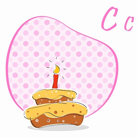 daycare borders - illustration of cake with alphabet c on isolated background Stock Photo - Budget Royalty-Free & Subscription, Code: 400-04744967