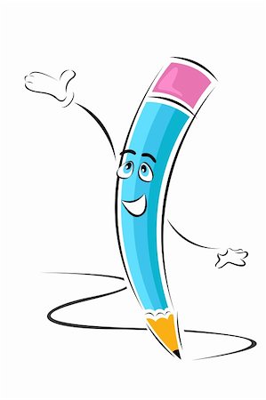 simsearch:400-06109415,k - illustration of happy pencil on isolated background Stock Photo - Budget Royalty-Free & Subscription, Code: 400-04744988