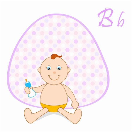 daycare borders - illustration of b for baby sitting on abstract vector background Stock Photo - Budget Royalty-Free & Subscription, Code: 400-04744980