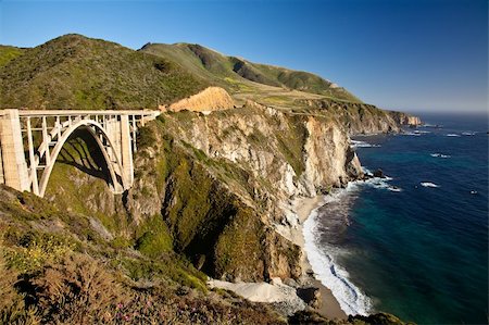 sur - Bixby Creek Bridge is a reinforced concrete open-spandrel  arch bridge in Big Sur, California. Stock Photo - Budget Royalty-Free & Subscription, Code: 400-04745545