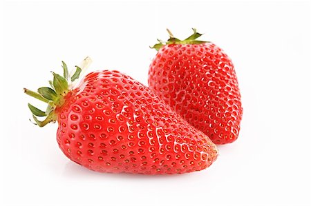 simsearch:400-05370991,k - Two strawberries isolated on white Stock Photo - Budget Royalty-Free & Subscription, Code: 400-04745602