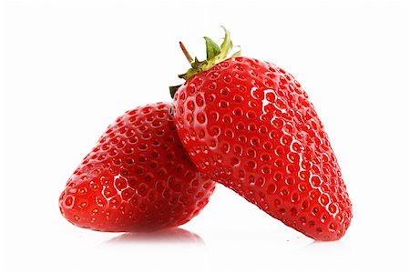 simsearch:400-05370991,k - Two strawberries isolated on white Stock Photo - Budget Royalty-Free & Subscription, Code: 400-04745641