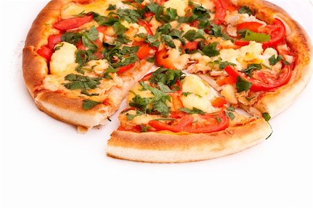 simsearch:400-04479187,k - Tasty Italian pizza over white Stock Photo - Budget Royalty-Free & Subscription, Code: 400-04745750