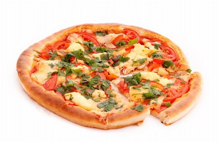 simsearch:400-04479187,k - Tasty Italian pizza over white Stock Photo - Budget Royalty-Free & Subscription, Code: 400-04745753