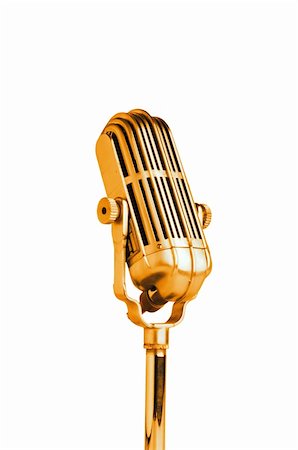 Vintage microphone isolated on the white background Stock Photo - Budget Royalty-Free & Subscription, Code: 400-04746495