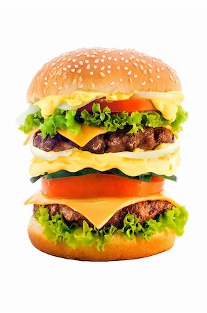 simsearch:400-06090558,k - big tasty cheeseburger isolated on white background Stock Photo - Budget Royalty-Free & Subscription, Code: 400-04746497