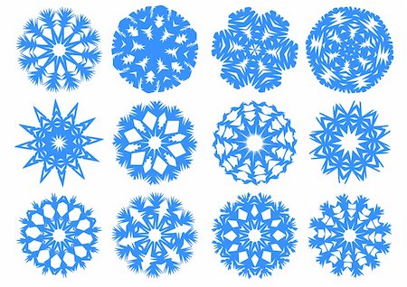 simsearch:400-05233207,k - Snowflakes, white vector snowflakes on a blue background Stock Photo - Budget Royalty-Free & Subscription, Code: 400-04746548