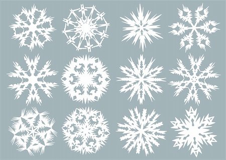 simsearch:400-04635890,k - Snowflakes, white vector snowflakes on a grey background Stock Photo - Budget Royalty-Free & Subscription, Code: 400-04746551