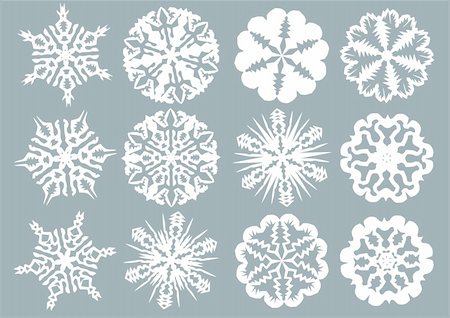 simsearch:400-05233207,k - Snowflakes, white vector snowflakes on a grey background Stock Photo - Budget Royalty-Free & Subscription, Code: 400-04746552