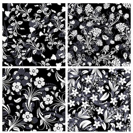 simsearch:400-05706564,k - Seamless vector floral pattern. For easy making seamless pattern just drag all group into swatches bar, and use it for filling any contours. Stock Photo - Budget Royalty-Free & Subscription, Code: 400-04746612
