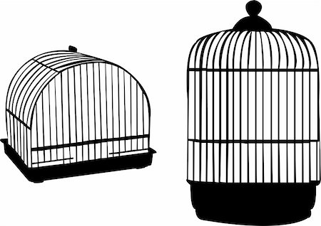 birdcage silhouette - vector Stock Photo - Budget Royalty-Free & Subscription, Code: 400-04746660