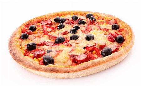simsearch:400-04479187,k - Tasty Italian pizza over white Stock Photo - Budget Royalty-Free & Subscription, Code: 400-04746735