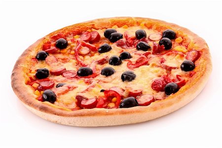 simsearch:400-04479187,k - Tasty Italian pizza over white Stock Photo - Budget Royalty-Free & Subscription, Code: 400-04746732