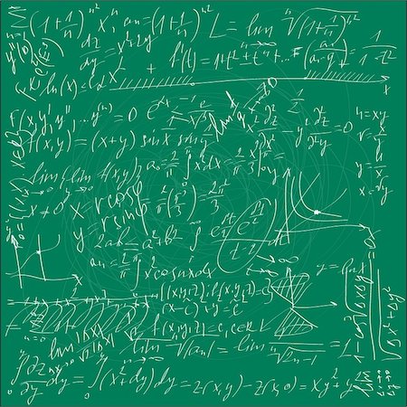 simsearch:400-04917346,k - Green school board with chaotic mathematical formulas Stock Photo - Budget Royalty-Free & Subscription, Code: 400-04746881