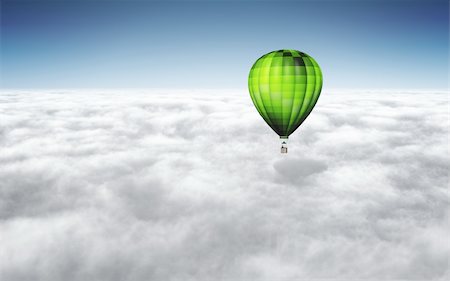 simsearch:400-06642893,k - An image of a nice green balloon above the clouds with space for your text Foto de stock - Super Valor sin royalties y Suscripción, Código: 400-04747027