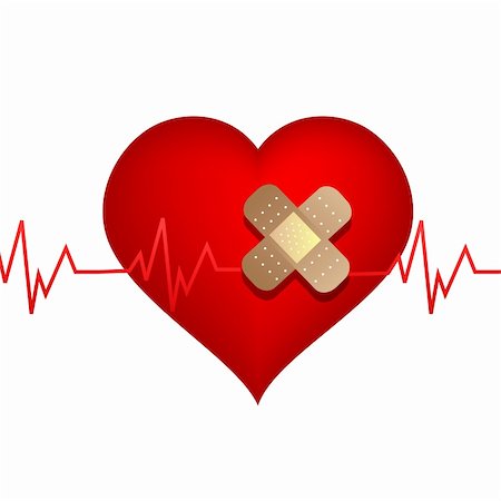 simsearch:400-07222508,k - illustration of wounded heart with bandage and life line Photographie de stock - Aubaine LD & Abonnement, Code: 400-04748833