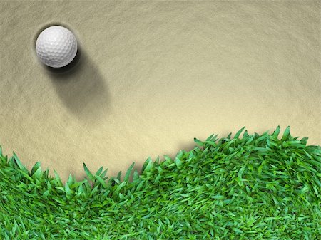 White Golf ball on sand and green grass Stock Photo - Budget Royalty-Free & Subscription, Code: 400-04740003