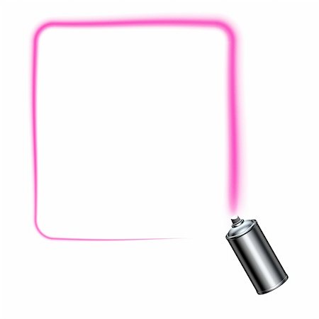 spray can spraying a pink square border with rounded corners Stock Photo - Budget Royalty-Free & Subscription, Code: 400-04740093