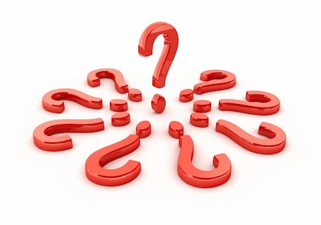 query - Red question marks - isolated on white Stock Photo - Budget Royalty-Free & Subscription, Code: 400-04740371