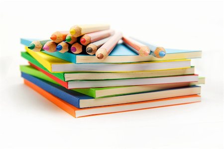 simsearch:400-04210608,k - twelwe pencils on the surface of stack of books Stock Photo - Budget Royalty-Free & Subscription, Code: 400-04740464