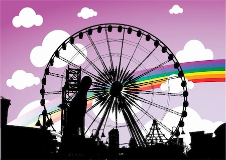 vector illustration of a Ferris wheel Photographie de stock - Aubaine LD & Abonnement, Code: 400-04741261