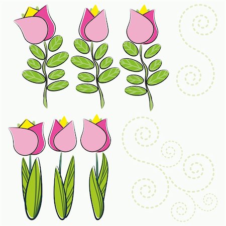 family image and confetti - Set Of Elements For Design - tulip And Curls. Photographie de stock - Aubaine LD & Abonnement, Code: 400-04742164