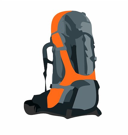 Realistic illustration of tourism backpack isolated on white background - vector Stock Photo - Budget Royalty-Free & Subscription, Code: 400-04742564