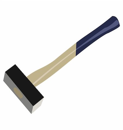 simsearch:400-06560568,k - Realistic illustration of big hammer isolated on white background - vector Photographie de stock - Aubaine LD & Abonnement, Code: 400-04742715
